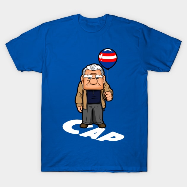 Cap Up Movie Old Man Superhero Captain Funny Parody T-Shirt by BoggsNicolas